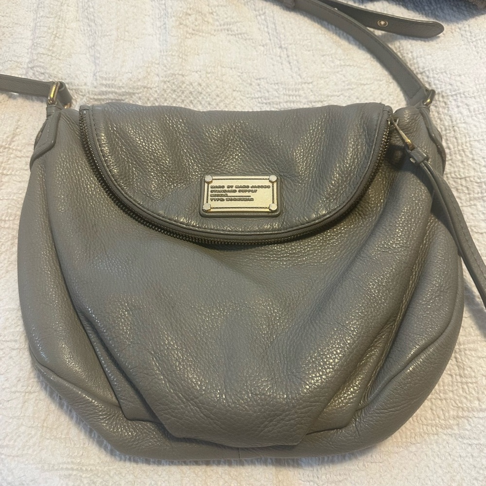Marc By Marc Jacobs Gray Crossbody Bag with Metallic Hardware
